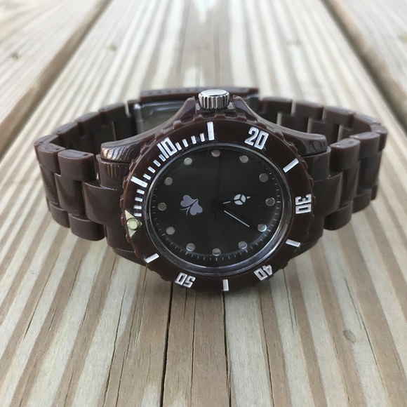 Accessories - Womens Watch Brown Plastic Band Unisex Analog Wris